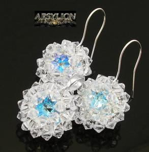 Komplet kryształ Swarovski Elements Crystal i Blue AB