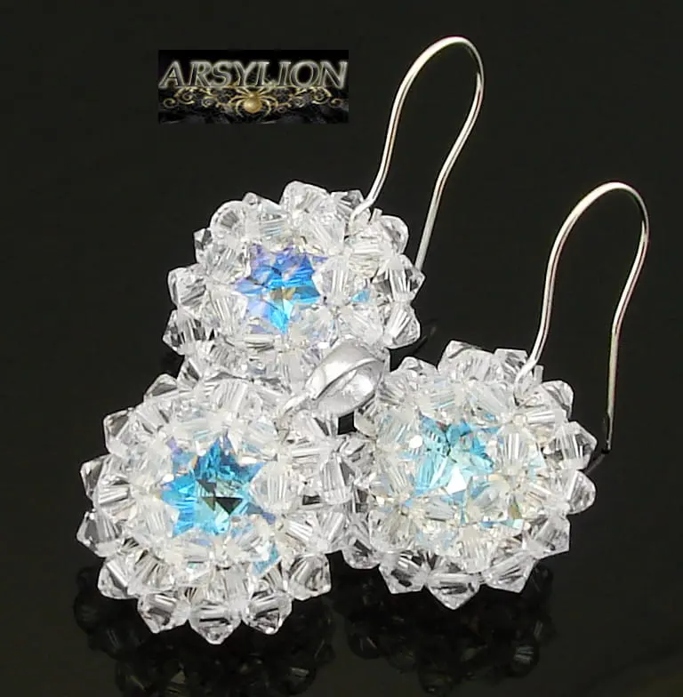 Komplet kryształ Swarovski Elements Crystal i Blue AB