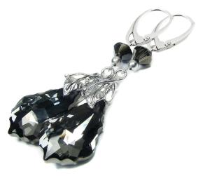  ARSYLION długie kolczyki z kryształkami Swarovski Silver Night 199