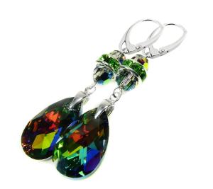 ARSYLION kolczyki z kryształkami Swarovski Vitrail Medium SREBRO 566