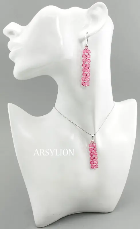 komplet z kryształami rose