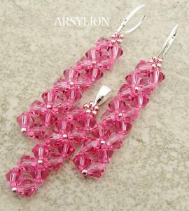 komplet z kryształami rose