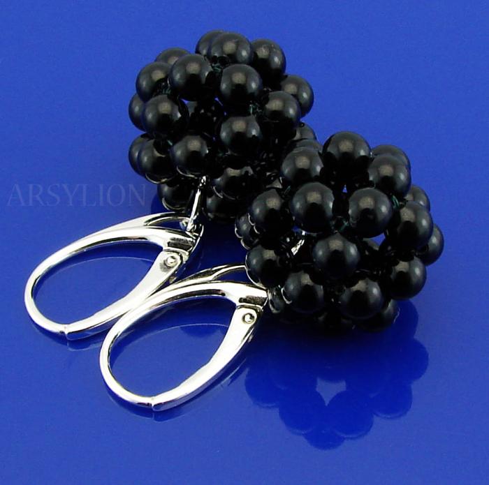 czarne kolczyki z perłami Mystic Black