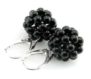ARSYLION czarne kolczyki Swarovski perły Mystic Black 951