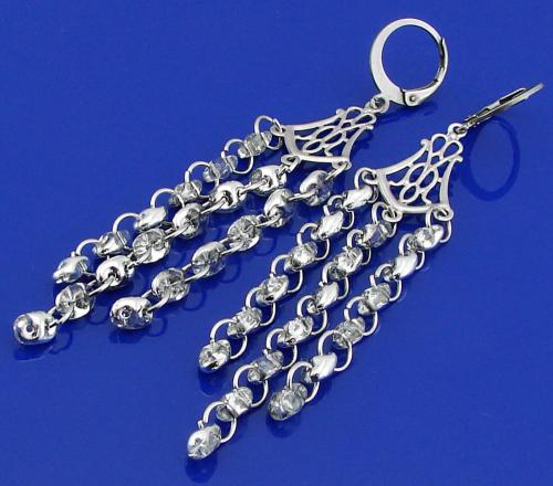 kolczyki superduo 1/2 silver crystal