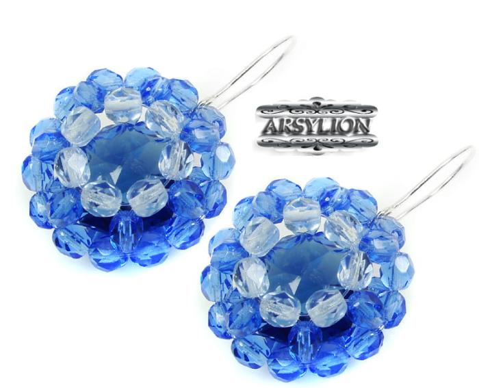 Kolczyki kryształ Swarovski Elements Dark Sapphire