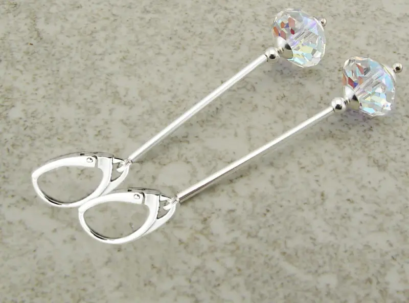 Kolczyki z kryształkami rondelle crystal ab