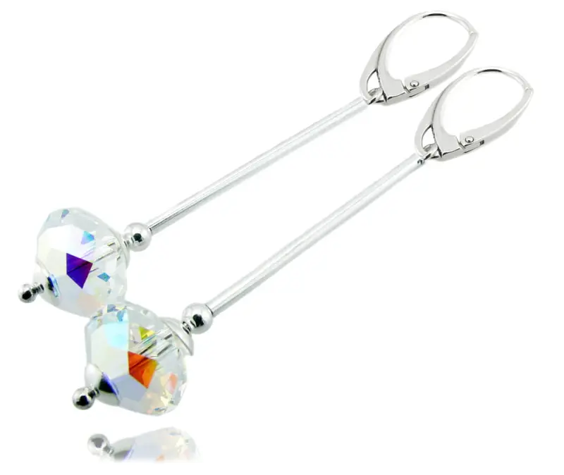 Kolczyki z kryształkami rondelle crystal ab