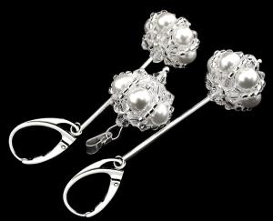 Komplet perła kryształ Swarovski Elements White Crystal