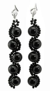 czarne kolczyk z perełkami mystic black