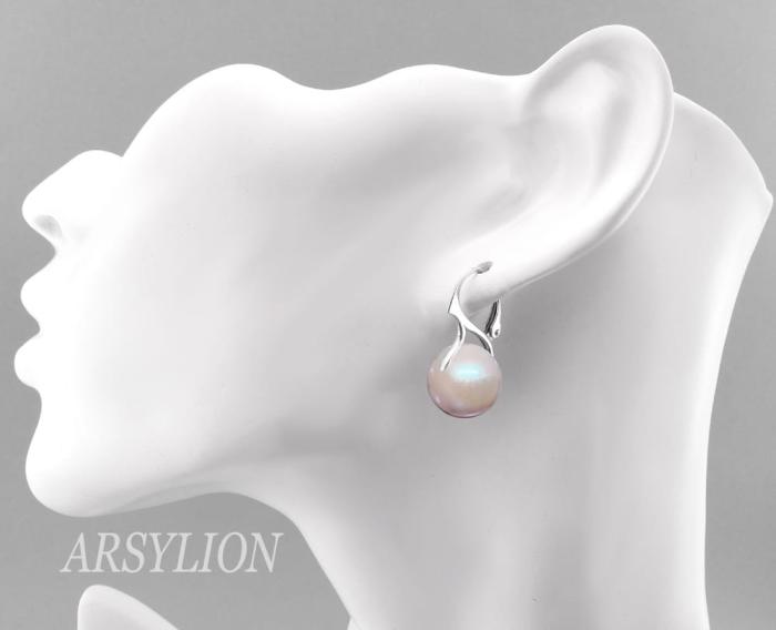 kolczyki  z perłami Swarovski kolor dreamy rose