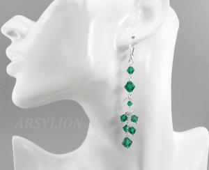 kolczyki z kryształkami emerald