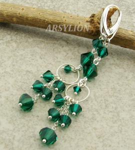 kolczyki z kryształkami emerald