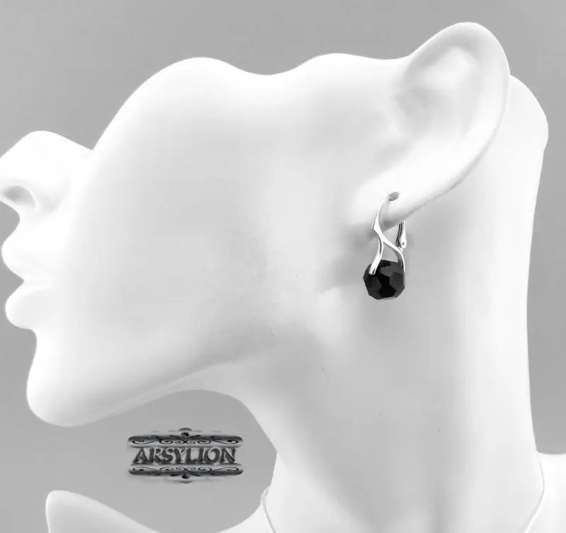 Kolczyki kryształ Swarovski Elements Jet