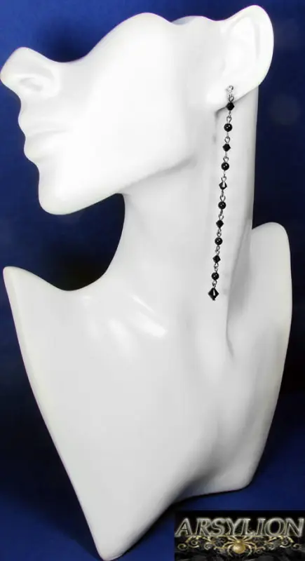 Kolczyki perła kryształ Swarovski Elements Mystic Black Jet