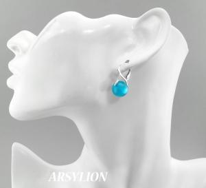 kolczyki lucido polaris kule 12mm blue zircon
