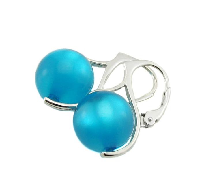 kolczyki lucido polaris kule 12mm blue zircon