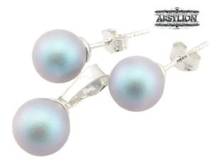 Komplet perła kryształ Swarovski Elements Iridescent Light Blue