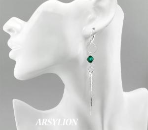 kolczyki z kryształkami Swarovski emerald bicone