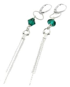 kolczyki z kryształkami Swarovski emerald bicone
