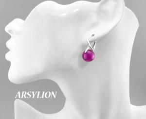 kolczyki lucido polaris kule 12mm amethyst