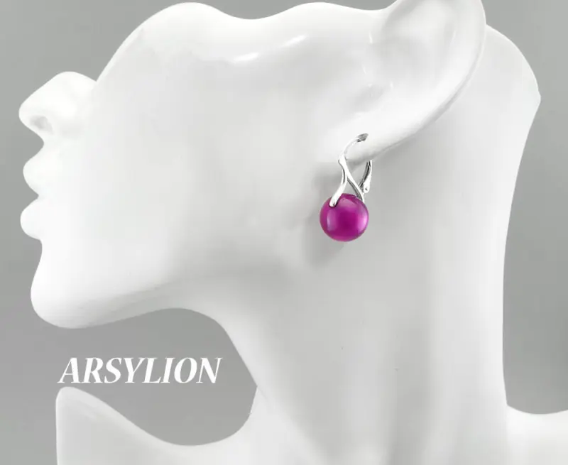 kolczyki lucido polaris kule 12mm amethyst