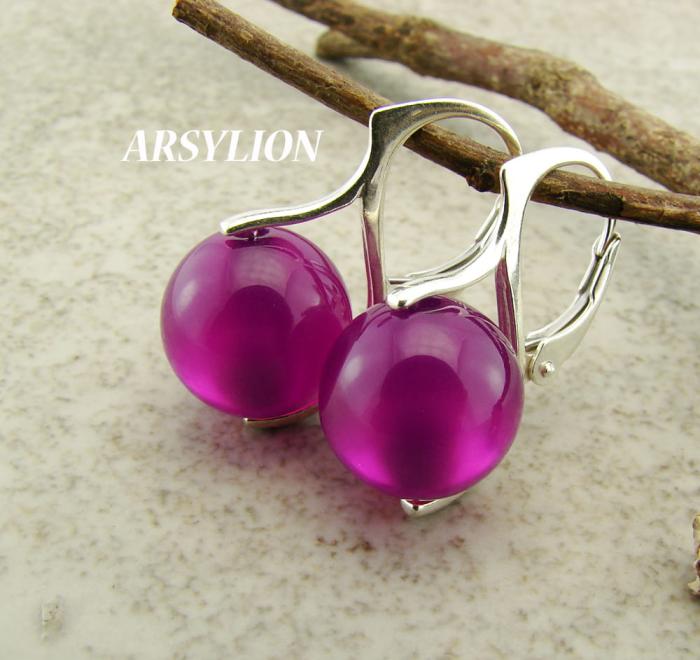 kolczyki lucido polaris kule 12mm amethyst