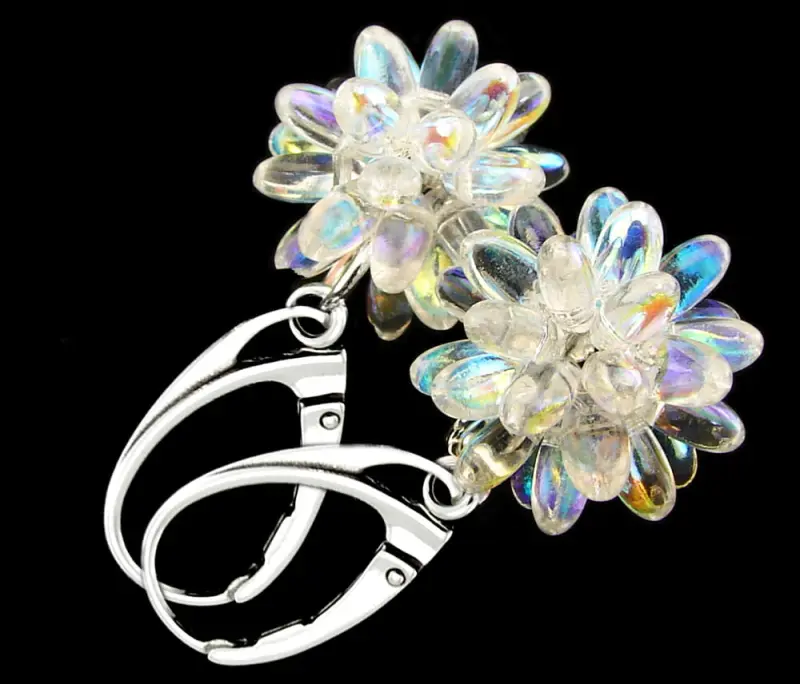 kolczyki jeżykowe kule kolor crystal ab