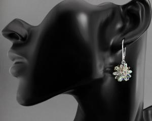 kolczyki jeżykowe kule kolor crystal ab