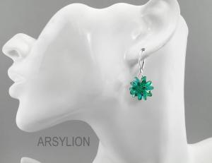 szmaragdowe kolczyki jeżykowe kule emerald ab