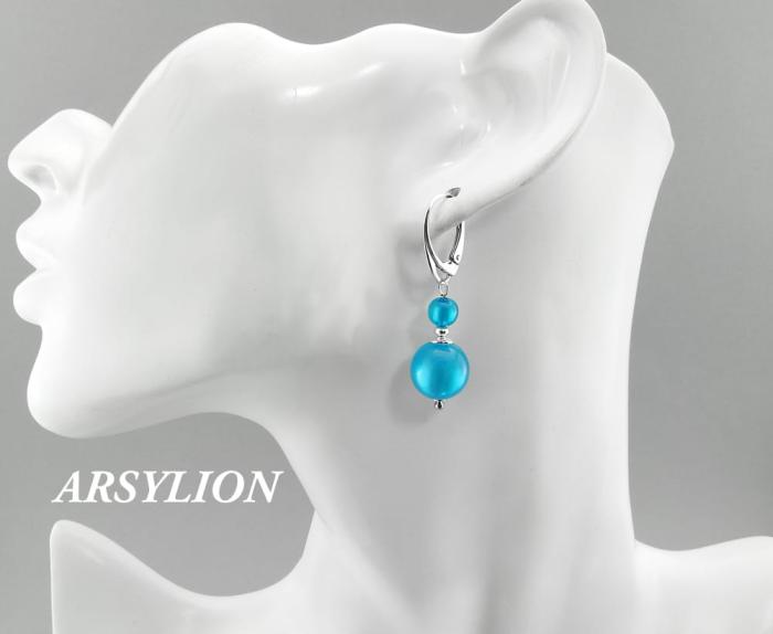 kolczyki lucido polaris kule blue zircon
