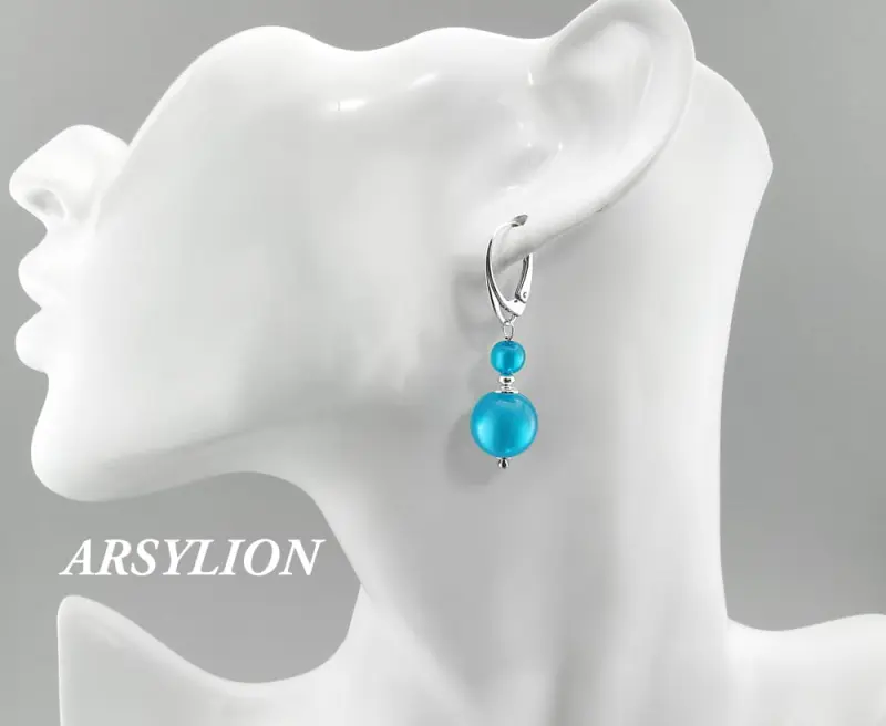 kolczyki lucido polaris kule blue zircon