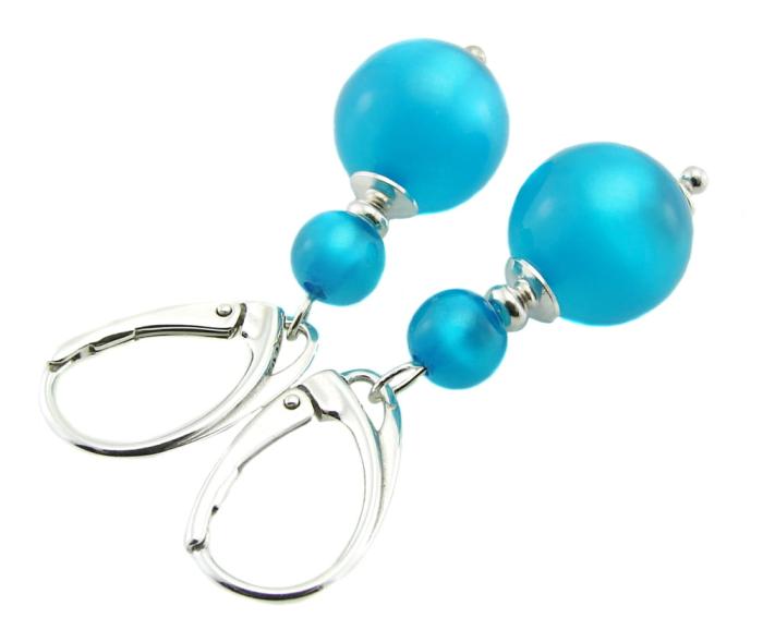 kolczyki lucido polaris kule blue zircon