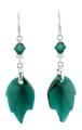 szmaragdowe kolczyki z kryształkami emerald leaf