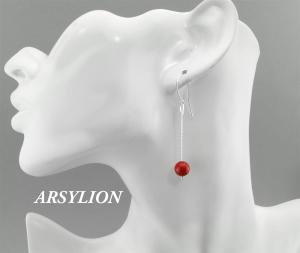 Kolczyki perła Swarovski Elements Red Coral