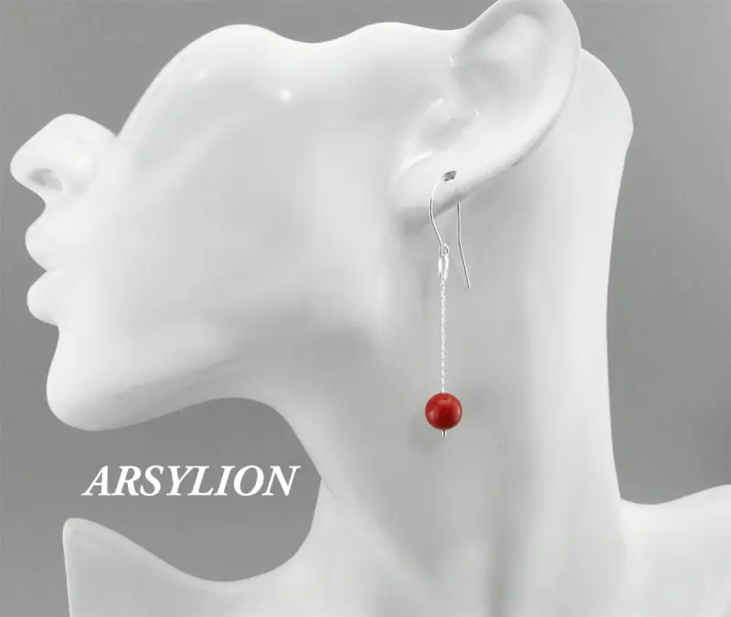 Kolczyki perła Swarovski Elements Red Coral