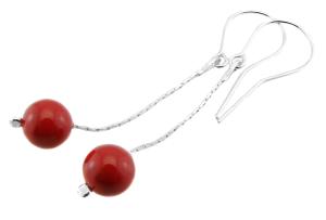 Kolczyki perła Swarovski Elements Red Coral