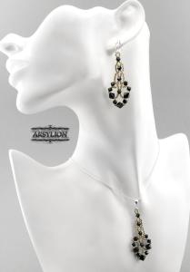 Komplet kryształ Swarovski Elements Jet