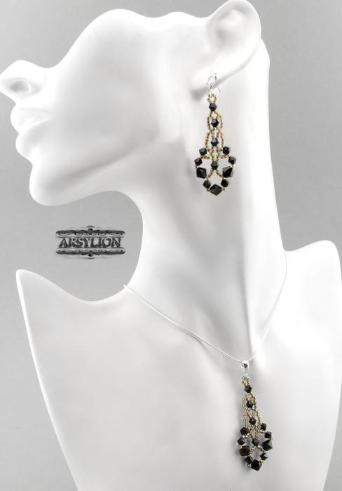 Komplet kryształ Swarovski Elements Jet