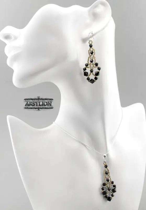 Komplet kryształ Swarovski Elements Jet