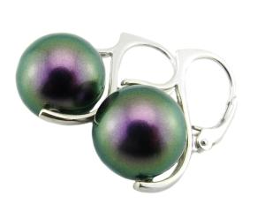 ARSYLION kolczyki z perłami Swarovski iridescent purple 152
