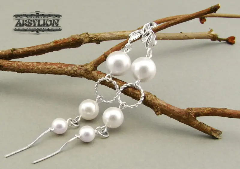 Kolczyki perła Swarovski Elements White