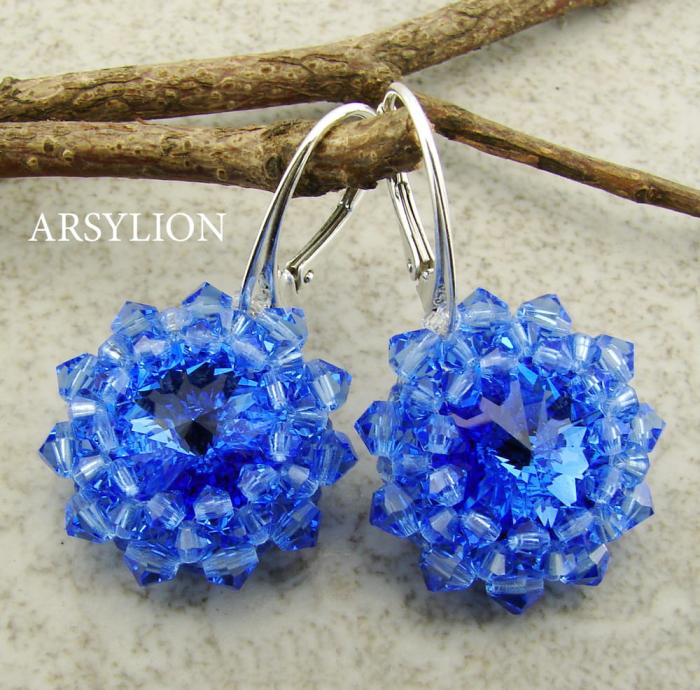 kolczyki z kryształkami sapphire