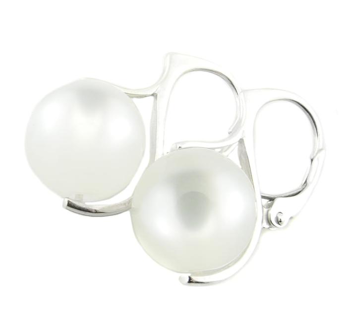 kolczyki lucido polaris kule 12mm white