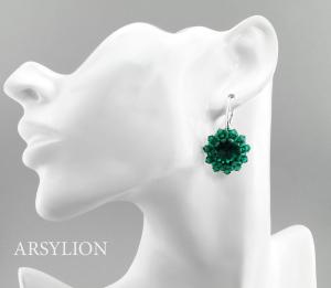 kolczyki z kryształkami emerald