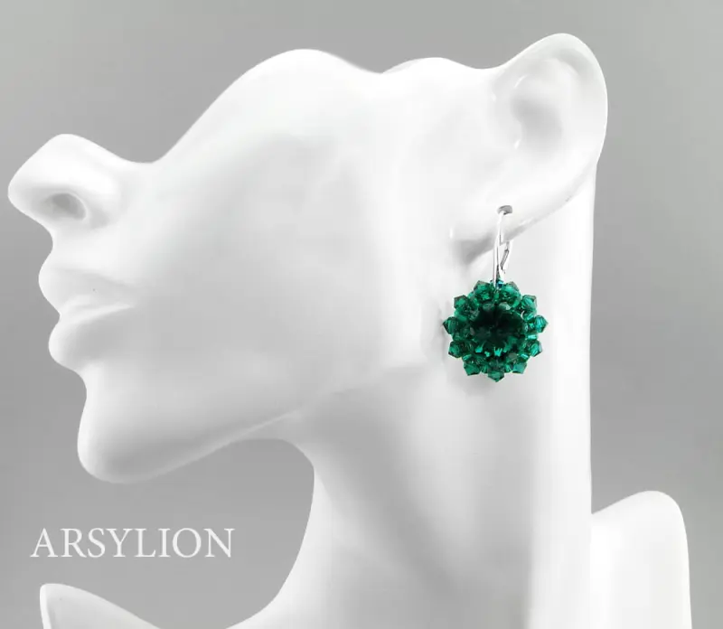 kolczyki z kryształkami emerald