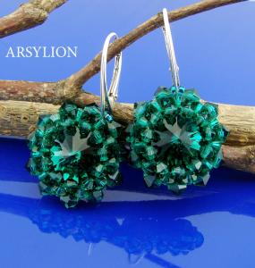 kolczyki z kryształkami emerald