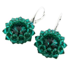 kolczyki z kryształkami emerald