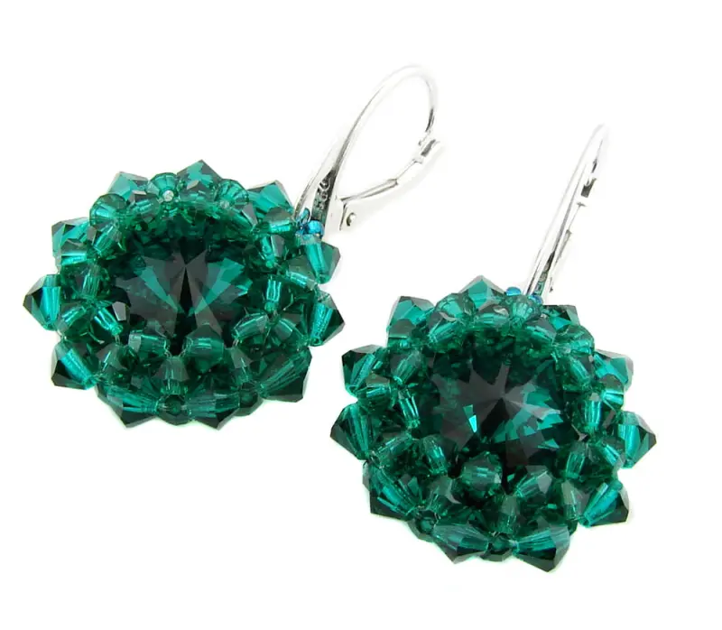kolczyki z kryształkami emerald