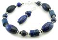 komplet bransoletka z zawieszką lapis lazuli